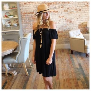Black off shoulder dress